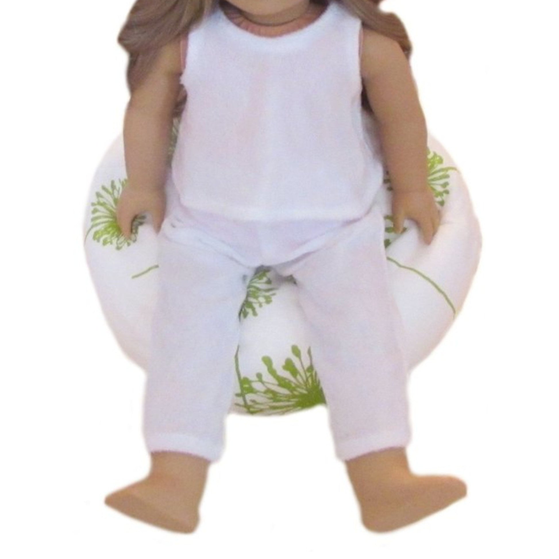 Chartreuse Dandelion Doll Bean Bag Chair for 18-inch dolls with doll