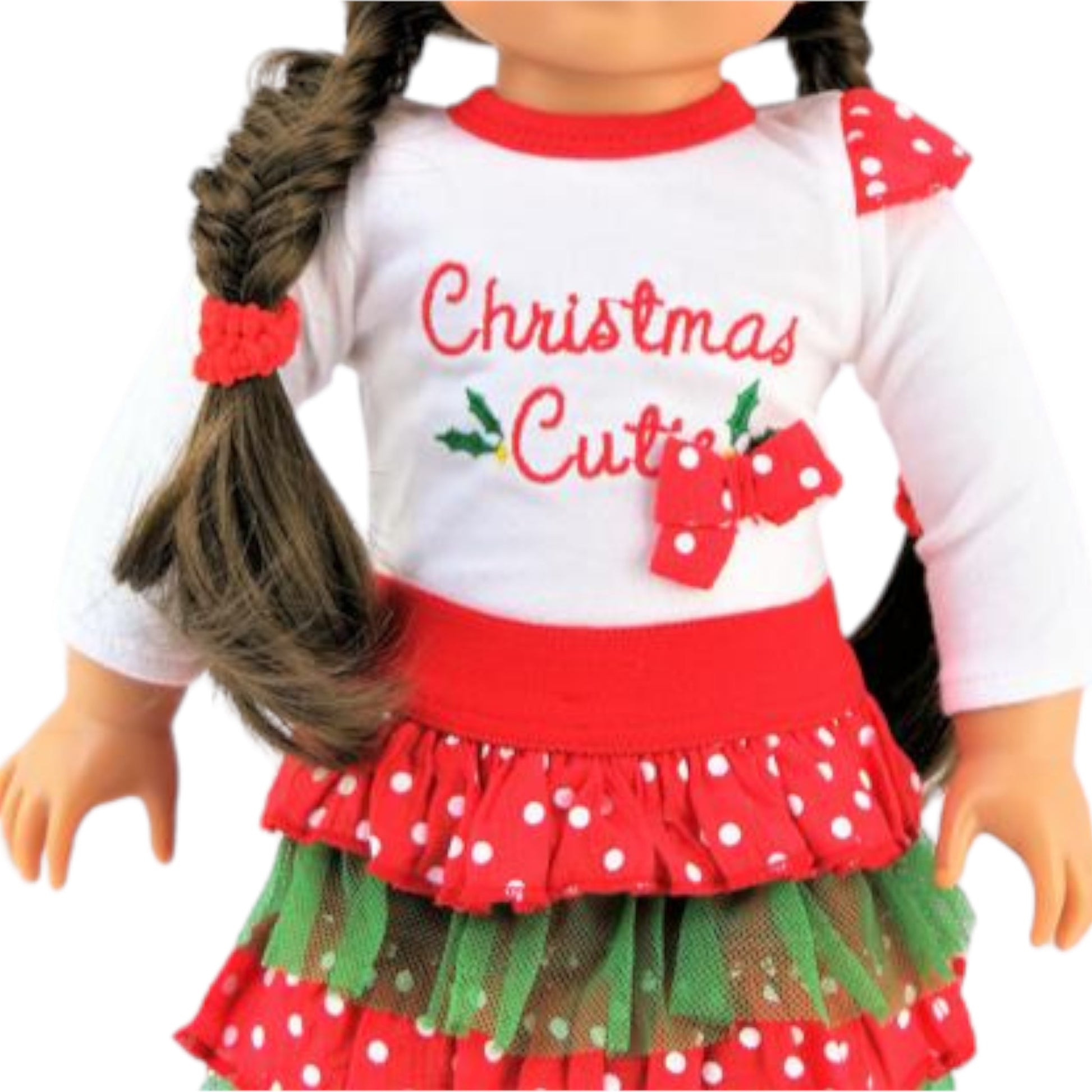 Christmas Cutie Outfit for 18 inch dolls Up Close