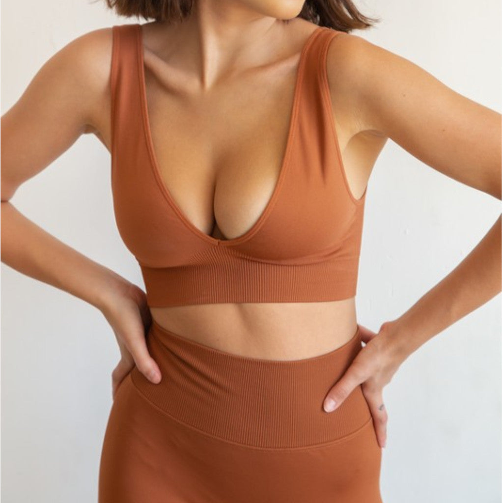 Cinnamon Marina Seamless Bra Top Front view