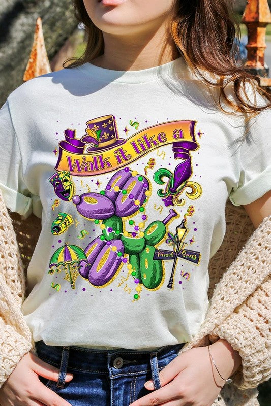 Citron Walk It Like A Mardi Gras Graphic Tee