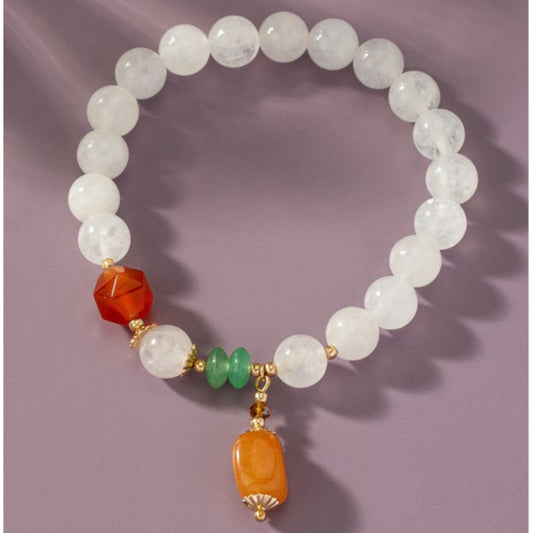 Clear Agate Bead Bracelet