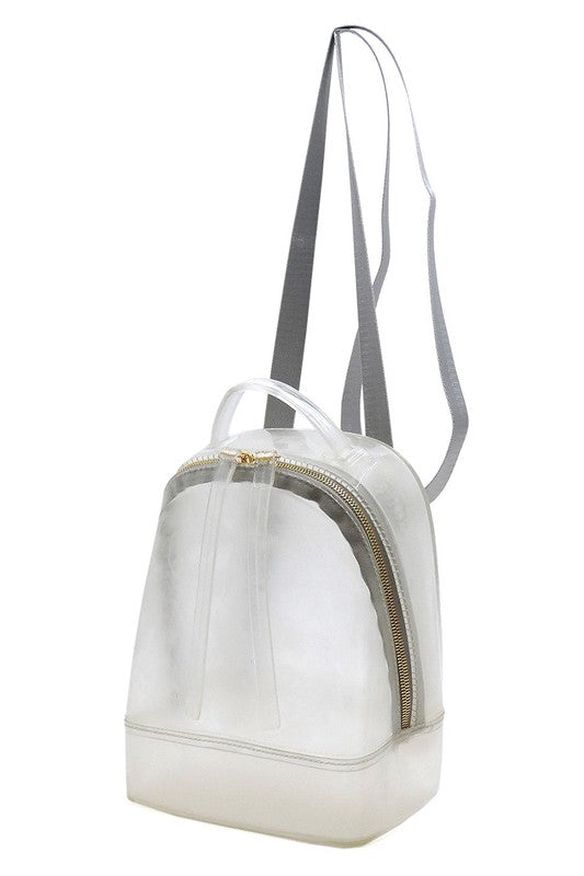 Clear Convertible Jelly Candy Backpack with Strap