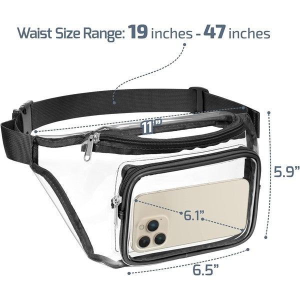 Clear Fanny Pack Measurements