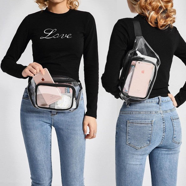 Clear Fanny Pack on Model