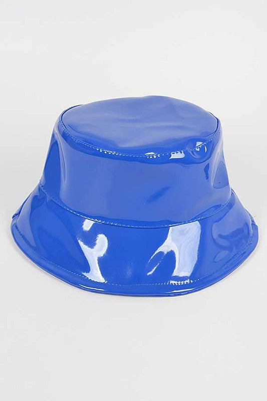 Cobalt Patent Leather Iconic Bucket Hat 