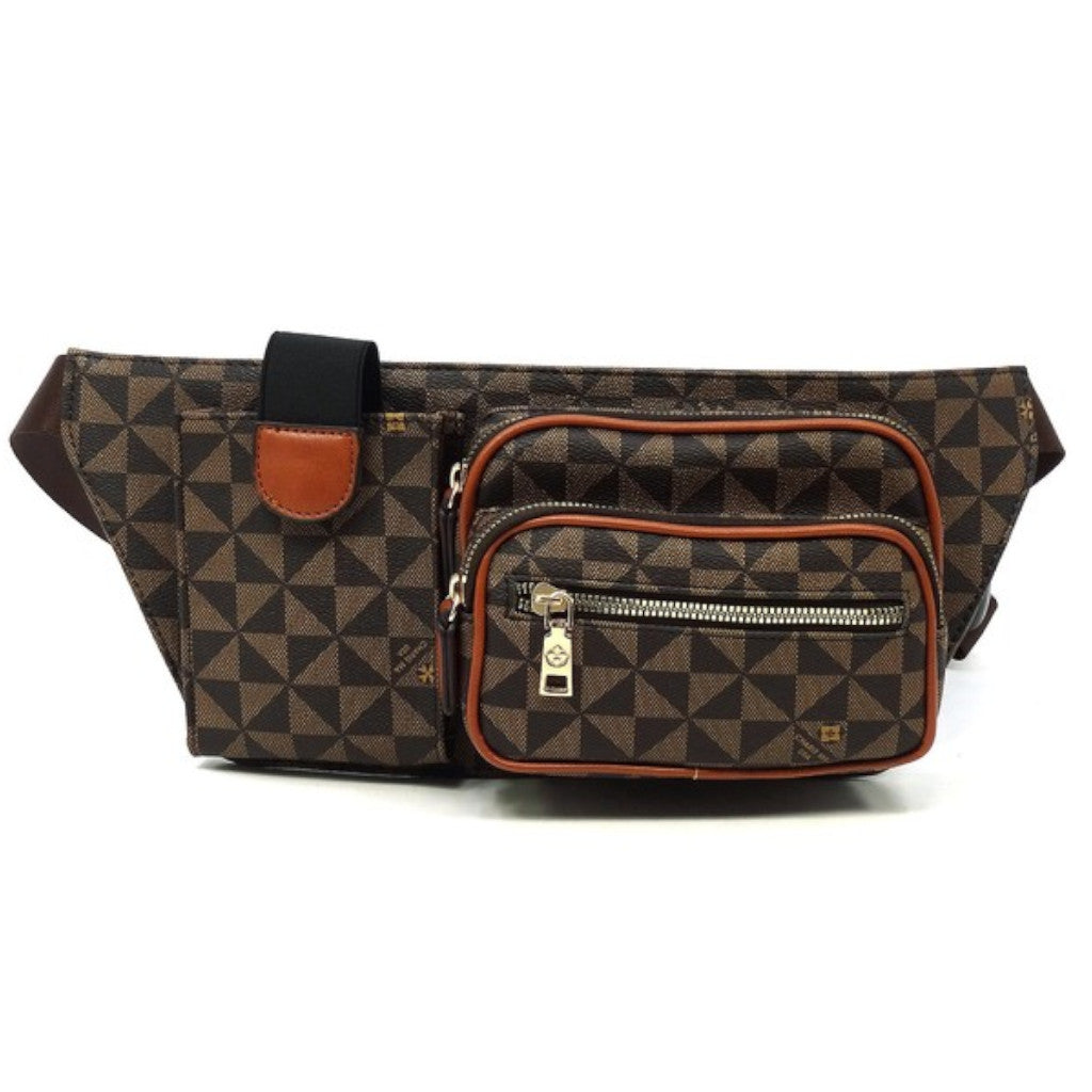 Coffee Tan Monogram Fanny Bag Waist Bag Front view