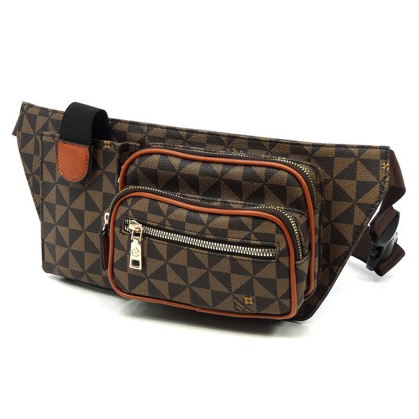 Coffee Tan Monogram Fanny Bag Waist Bag Slanted view