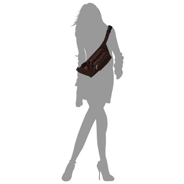 Coffee Tan Monogram Fanny Bag Waist Bag on Silhouette Model