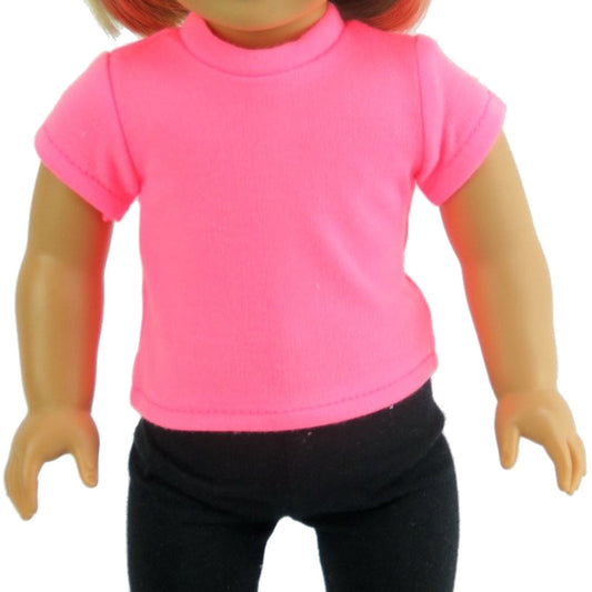 Coral T-Shirt for 18-inch dolls with doll