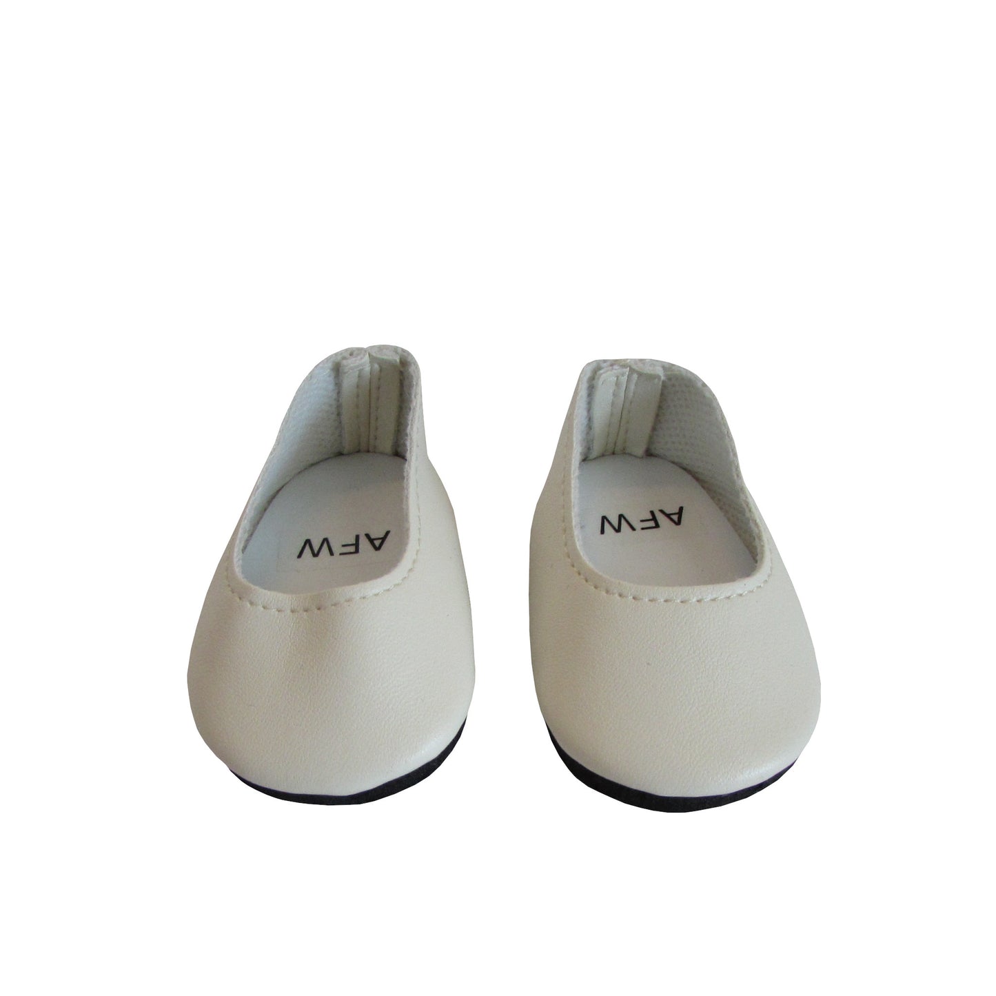 Cream Slip-on Dress Shoes for 18-inch dolls Front