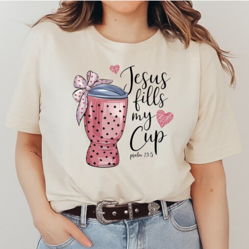 Cream Jesus Fill My Cup Graphic Tee