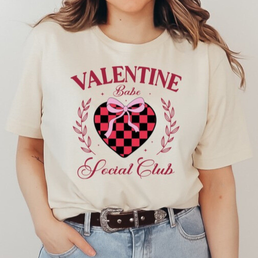 Cream Valentine Babe Social Club Graphic Tee