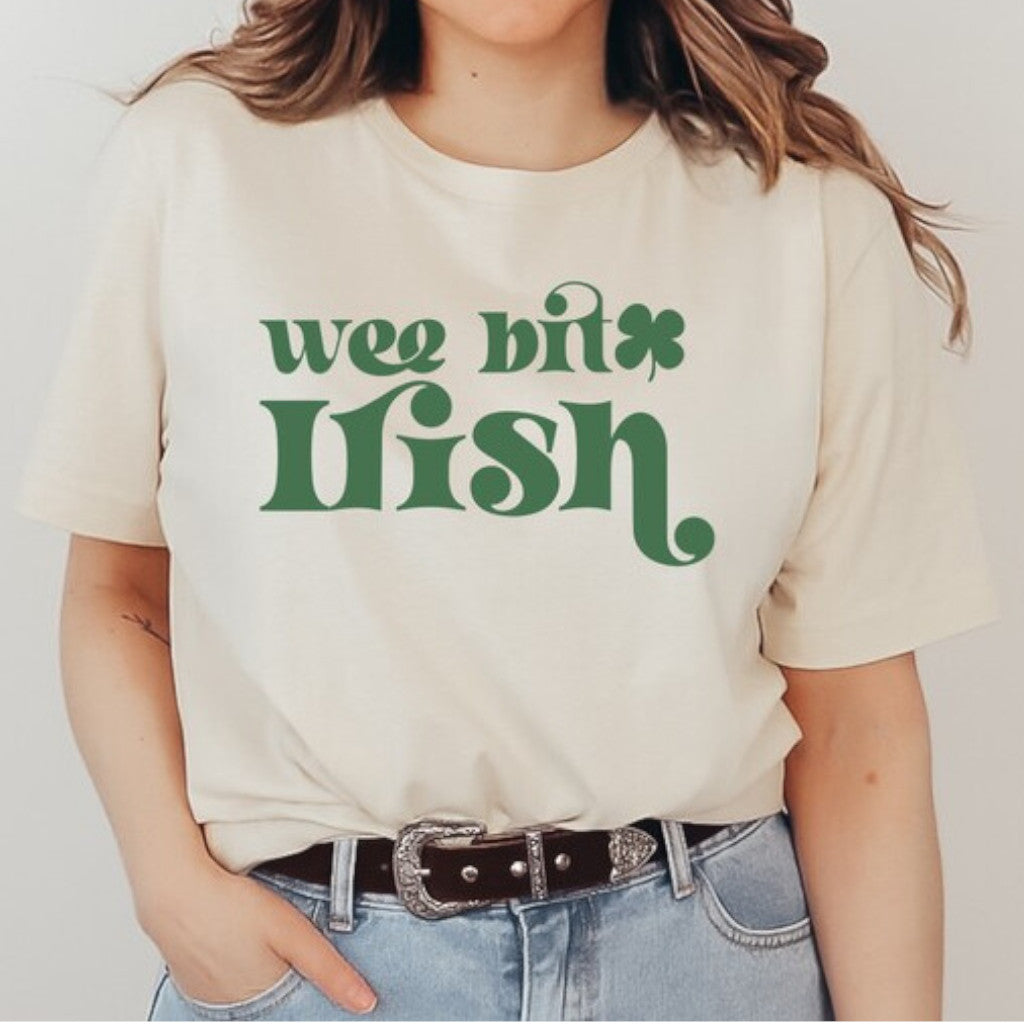 Cream Wee Bit Irish Graphic Creq Neck Tee