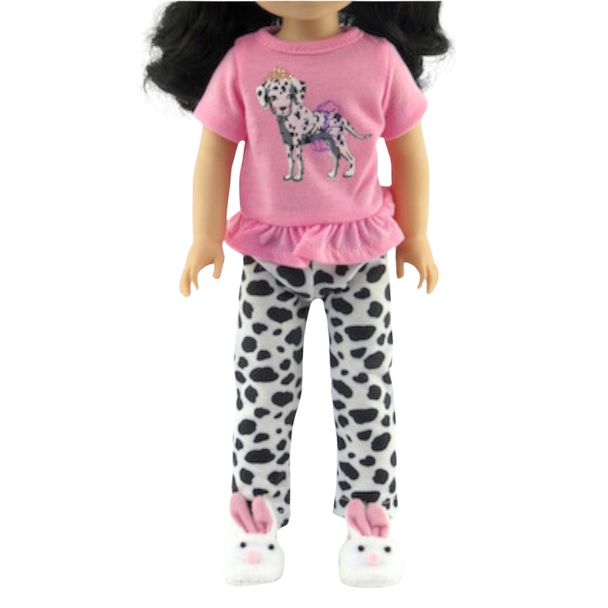 Dalmatian Pajamas for 14 1/2-inch dolls with doll