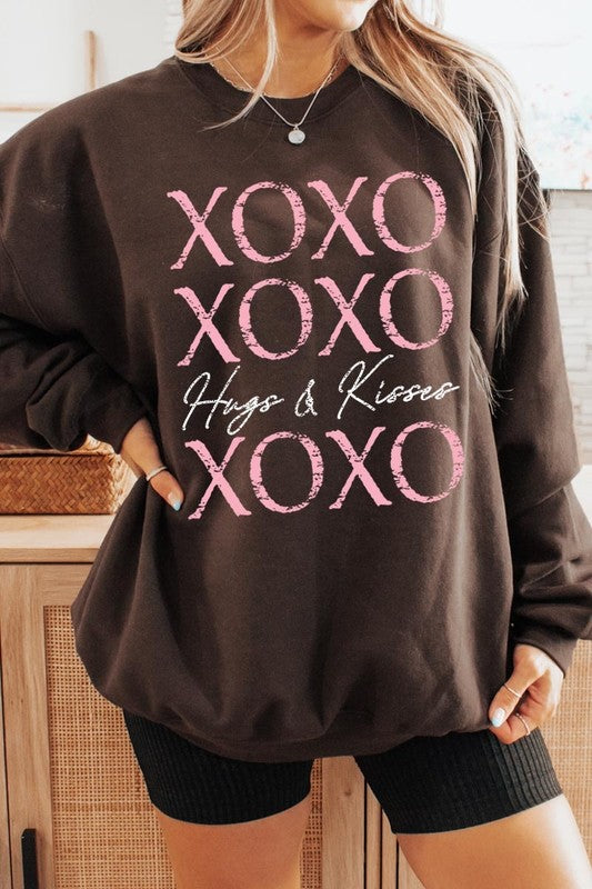 Dark Chocolate XOXO Graphic Sweatshirt