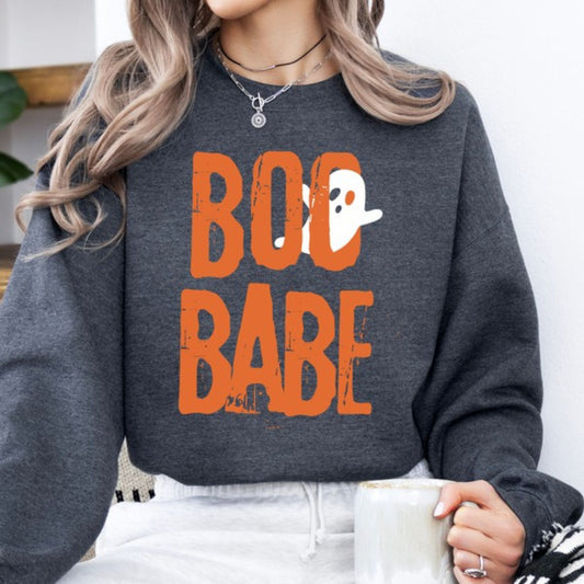 Boo Babe Ghost Halloween Graphic Sweatshirt