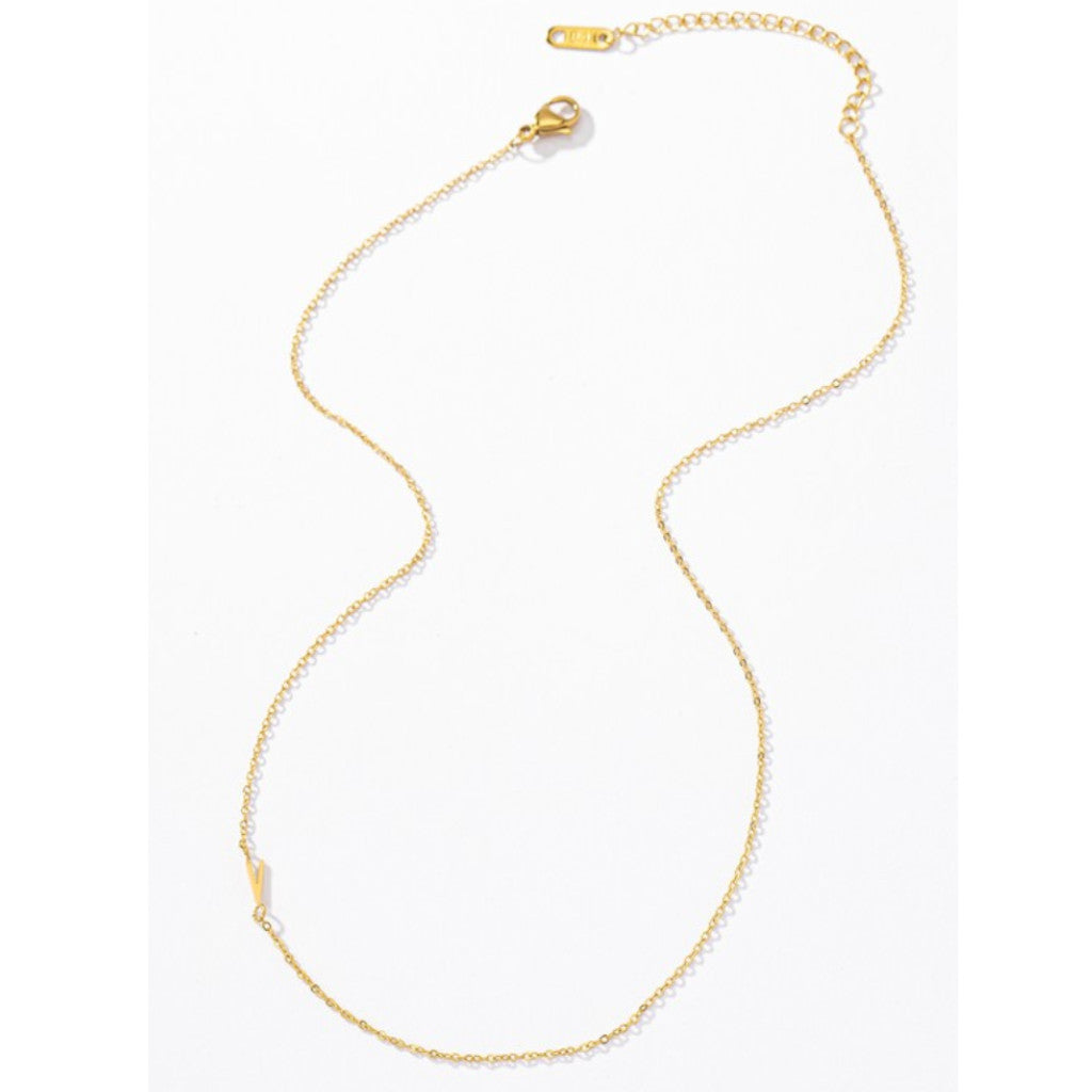 Delicate Real Gold Dipped V Initial Necklace