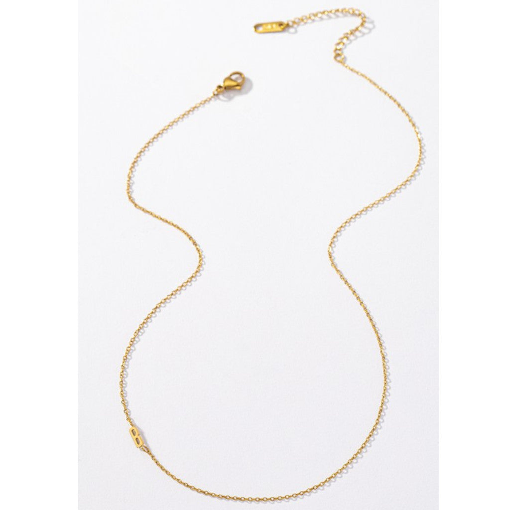 Delicate Real Gold Dipped B Initial Necklace