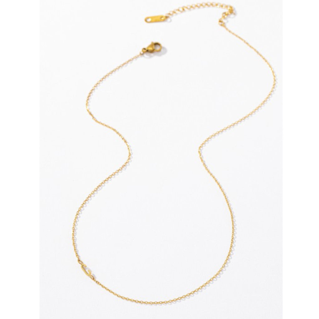 Delicate Real Gold Dipped C Initial Necklace