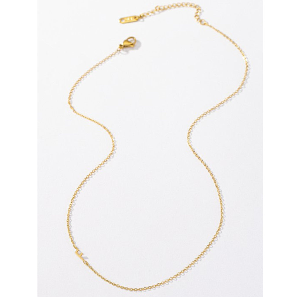 Delicate Real Gold Dipped F Initial Necklace