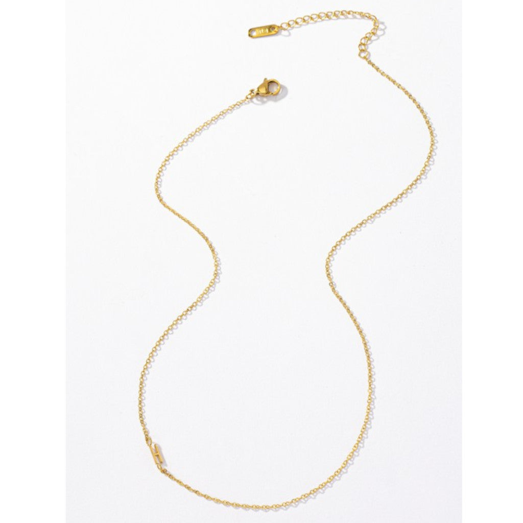 Delicate Real Gold Dipped H Initial Necklace