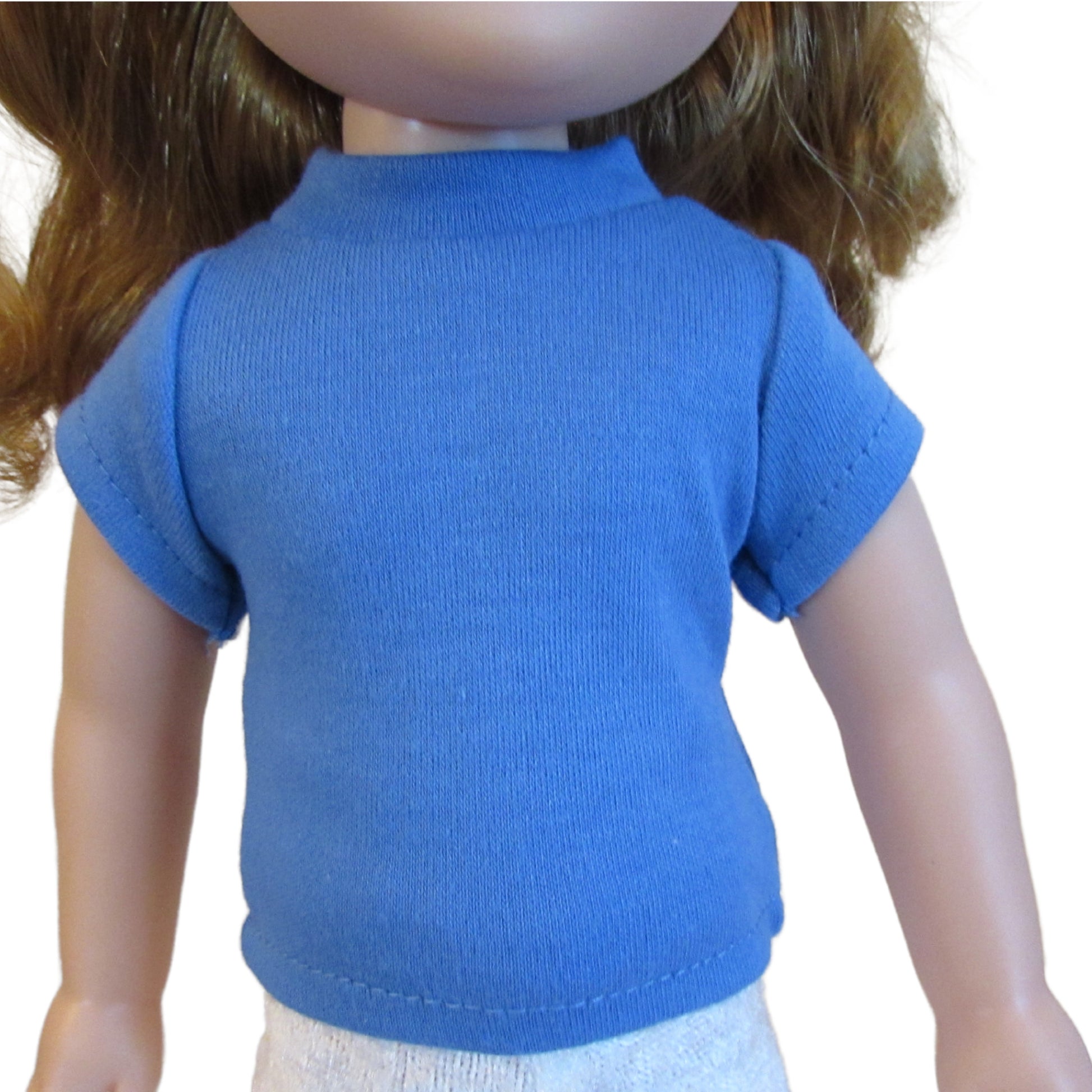 Denim Blue T-Shirt for 14 1/2-inch dolls with doll