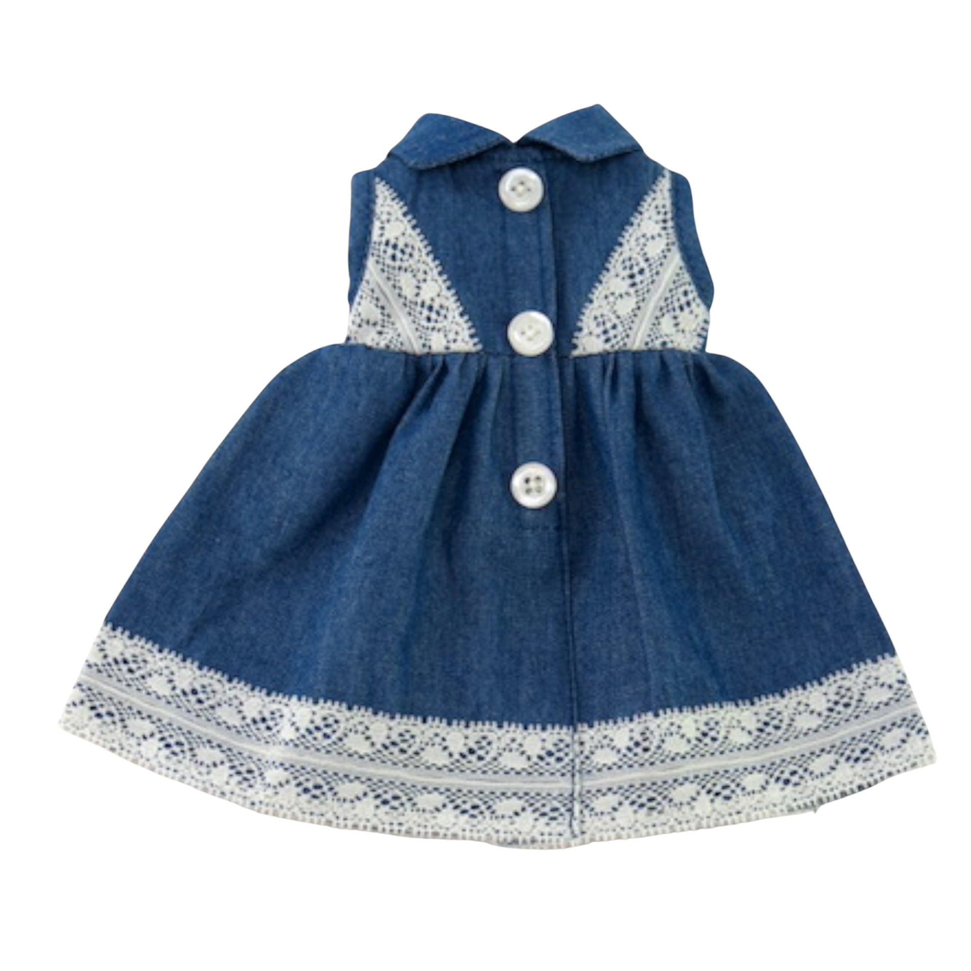 Denim Lace Dress for 14 1/2-inch dolls Flat