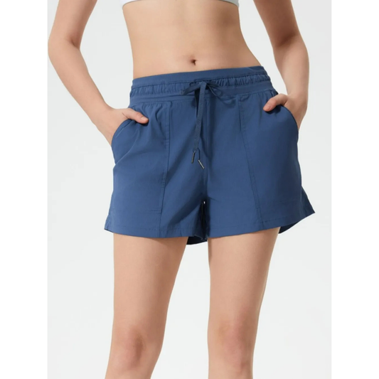 Drawstring Active Shorts with Pockets