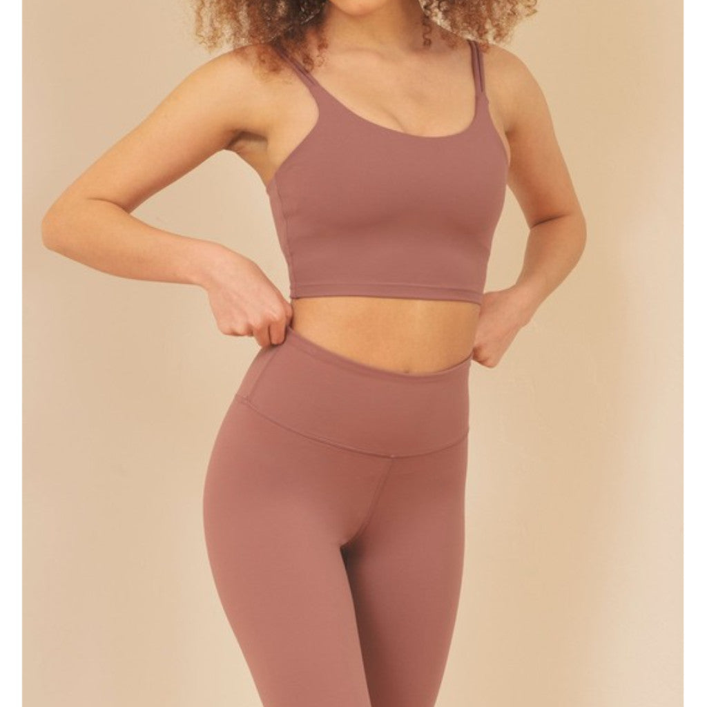 Dusty Rose Naomi Double Strap Sports Bra Front view