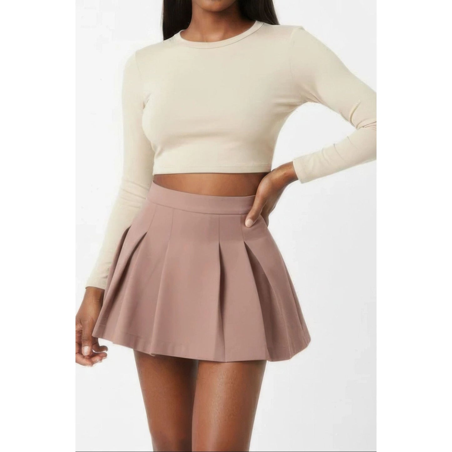 Essential High-waist Pleated Mini Skirt