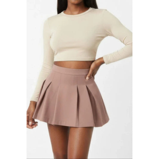 Essential High-waist Pleated Mini Skirt