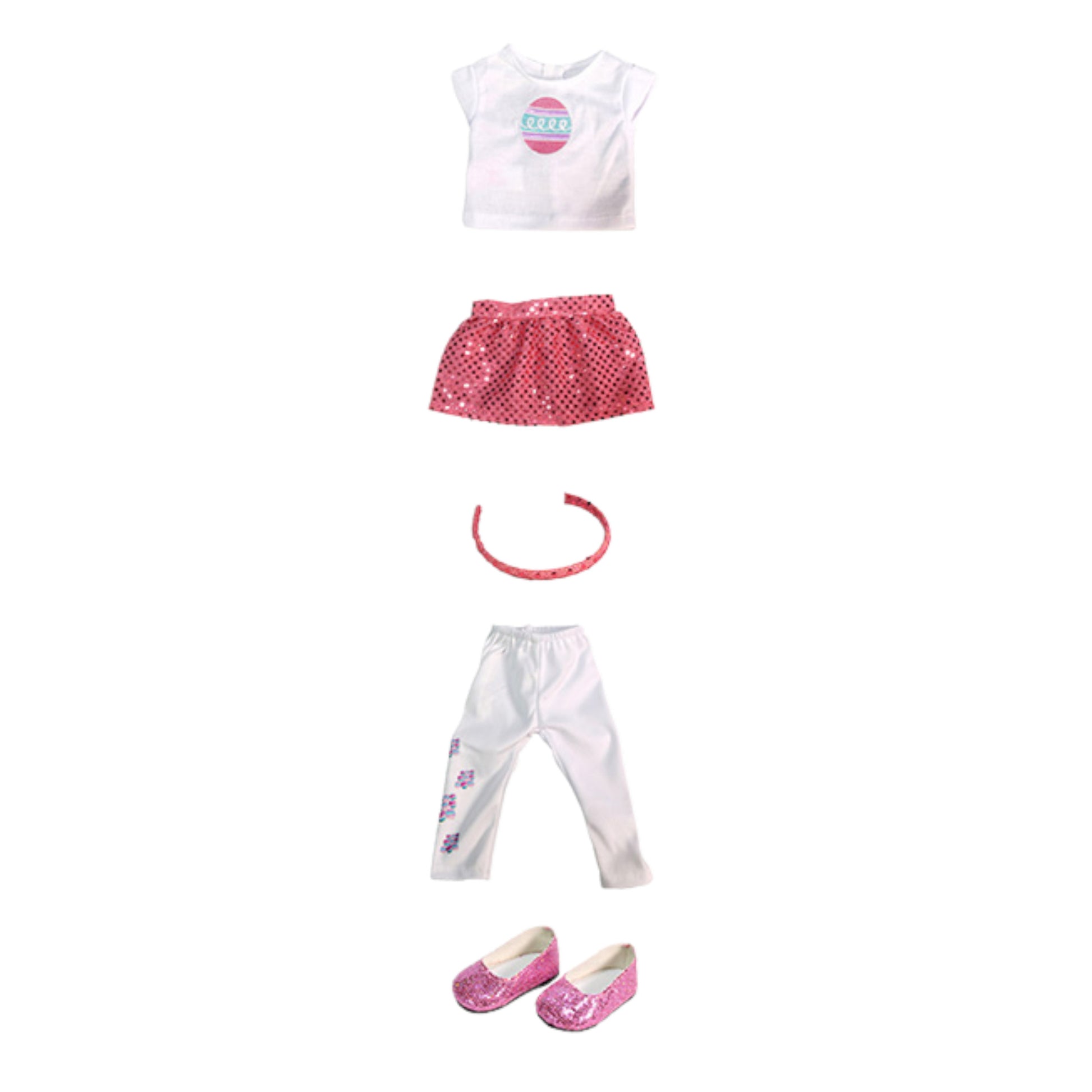 Easter Outfit with Headbad and Shoes for 18-inch dolls Flat
