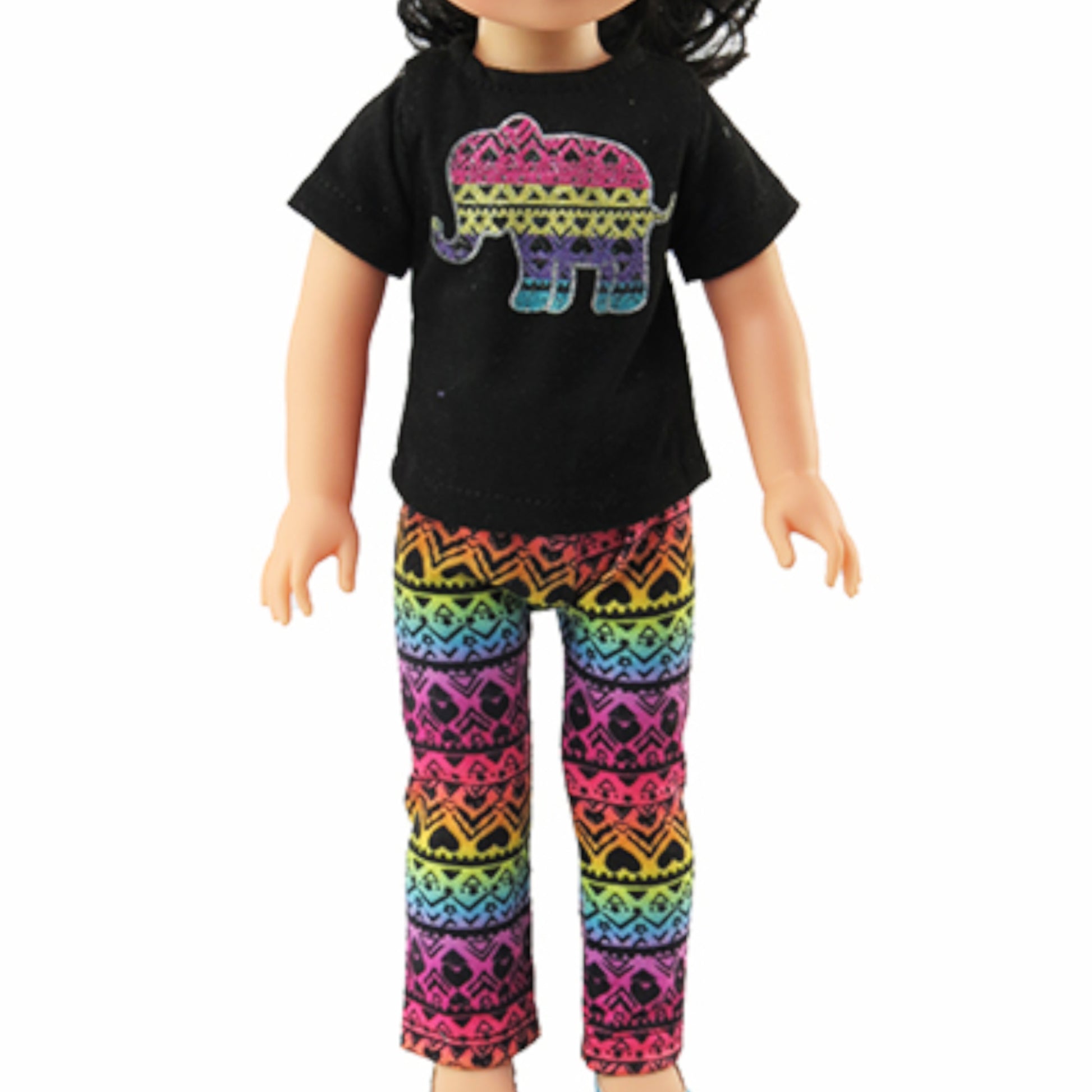 Tribal Elephant Pant Set for 14 1/2-inch dolls with doll