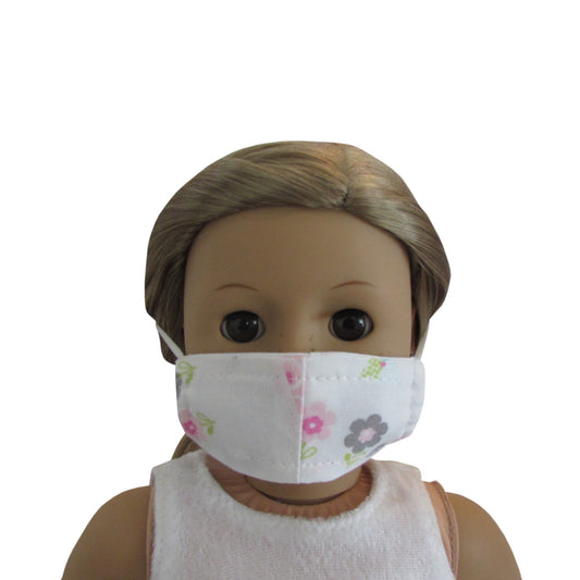 Elephant, Bird, and Floral Print Doll Face Mask for 18-inch dolls