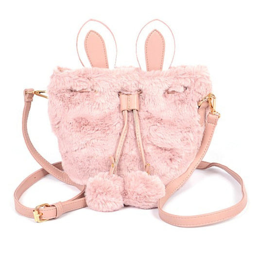 Faux Fur Plush Bunny Ear Crossbody Swing Bag