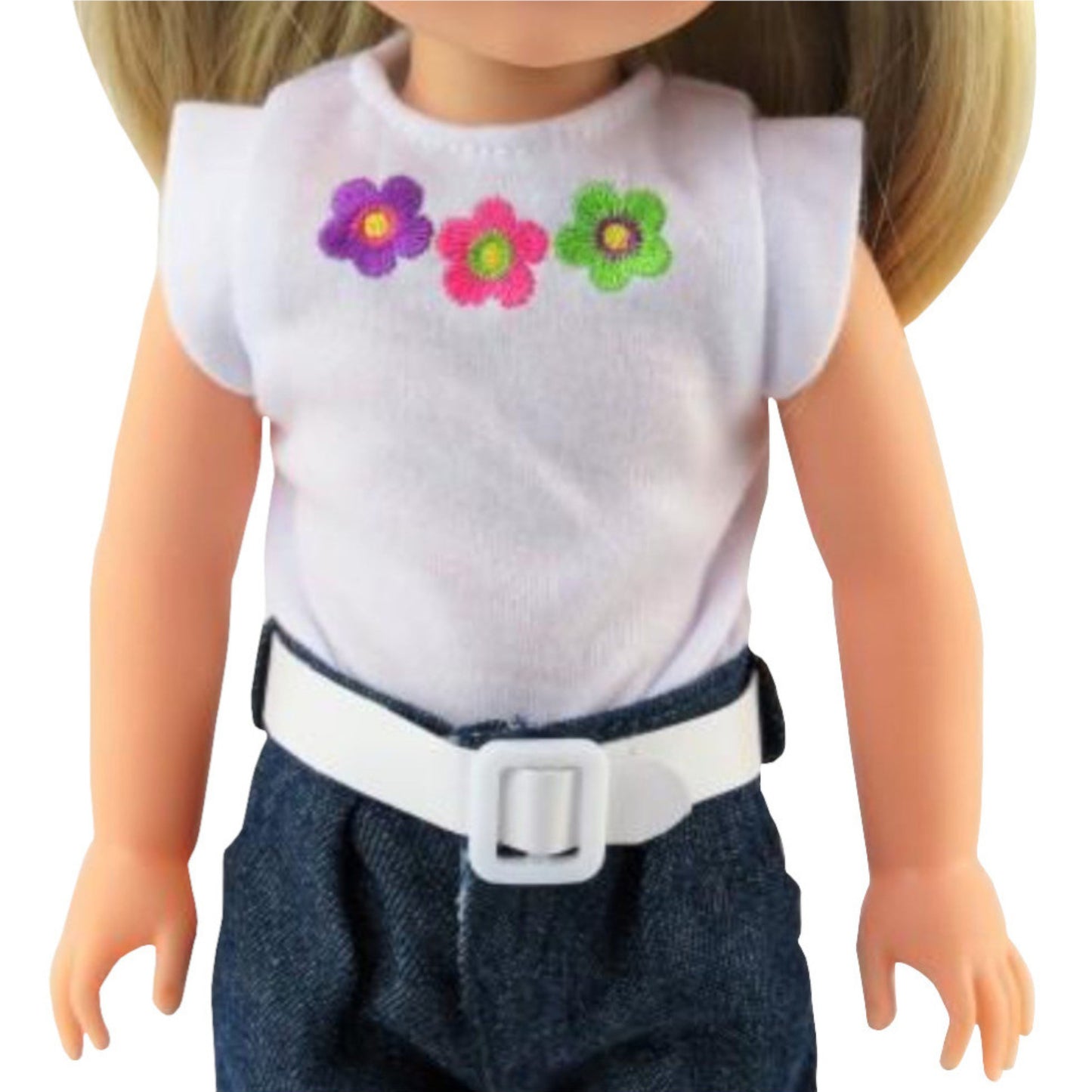 Flower Power Shirt and Jeans for 14.5 1/2-inch dolls with doll Up Close