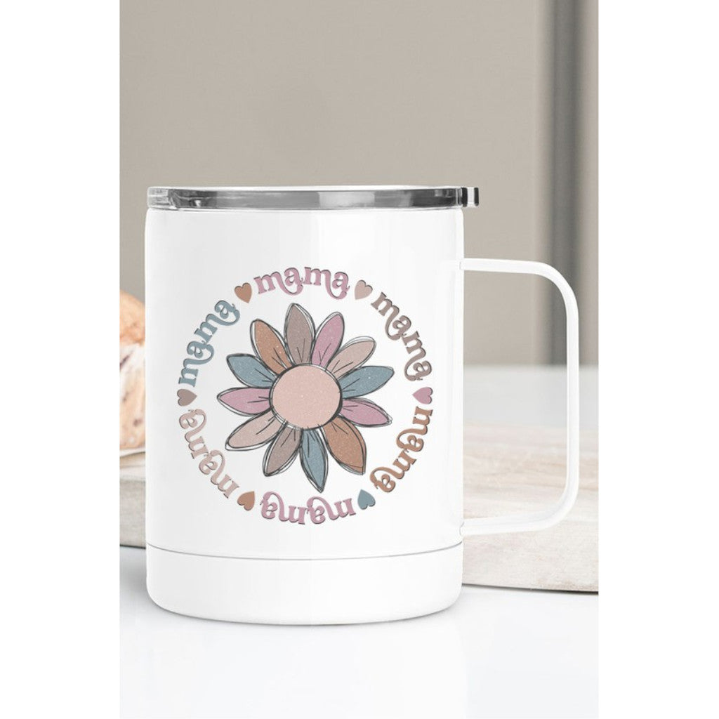 Flower and Hearts Mama Travel Mug