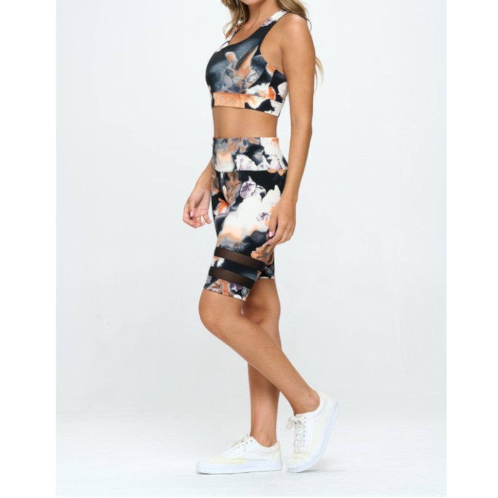 Flowers Print Activewear Set Side view