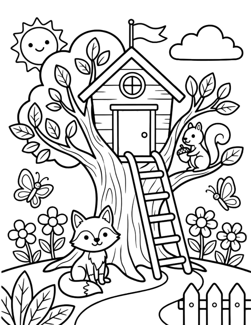 Fox, Squirrel, and Treehouse Fun