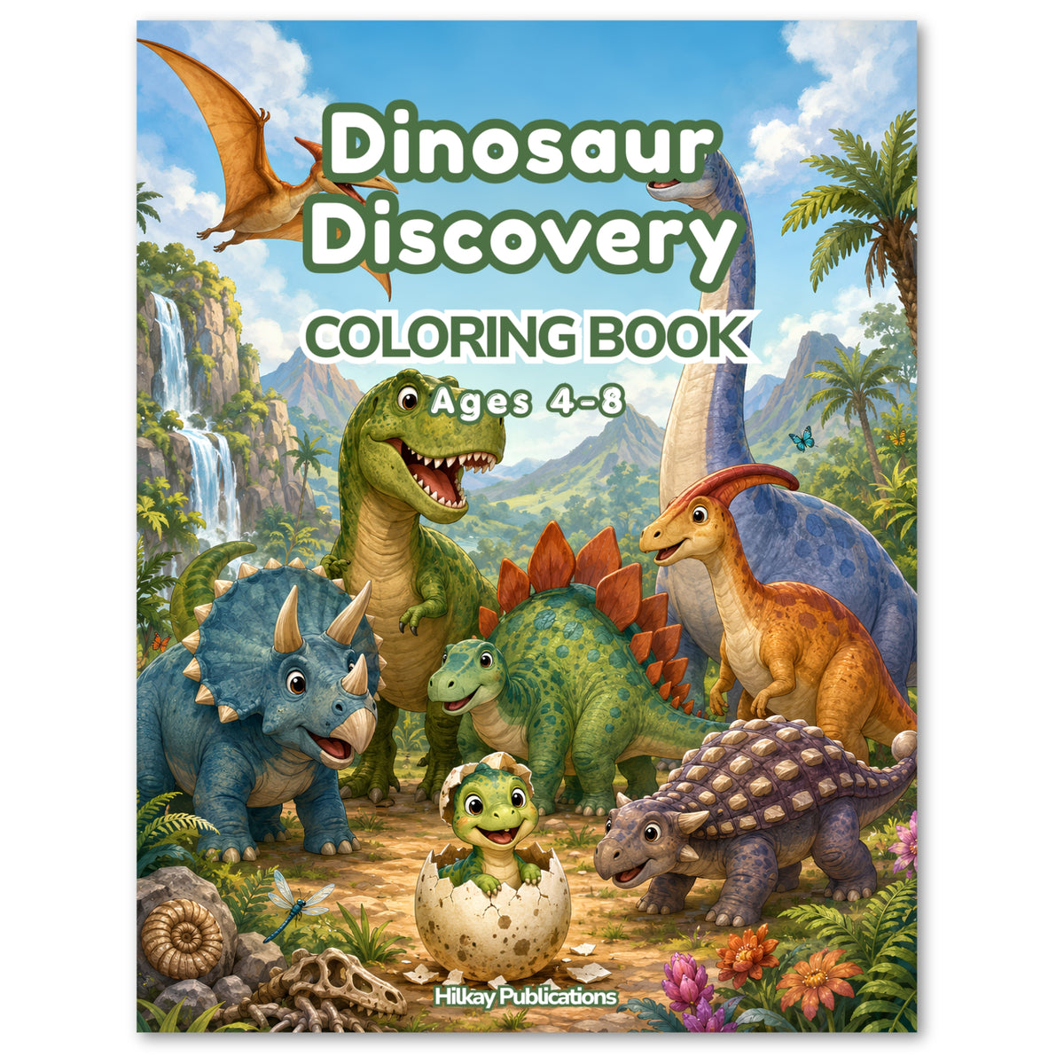Dinosaur Discovery Coloring Book for Kids | Ages 4–8