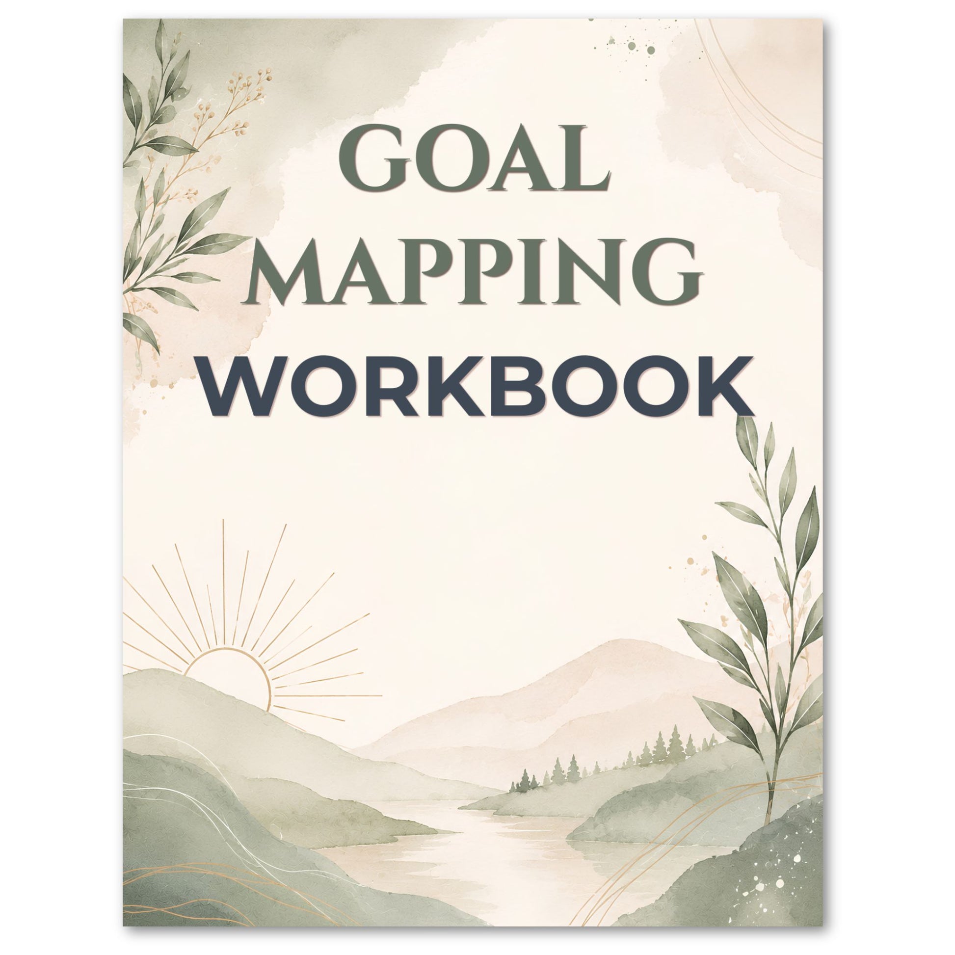 Goal Mapping Workbook cover with nature-themed design on a white background