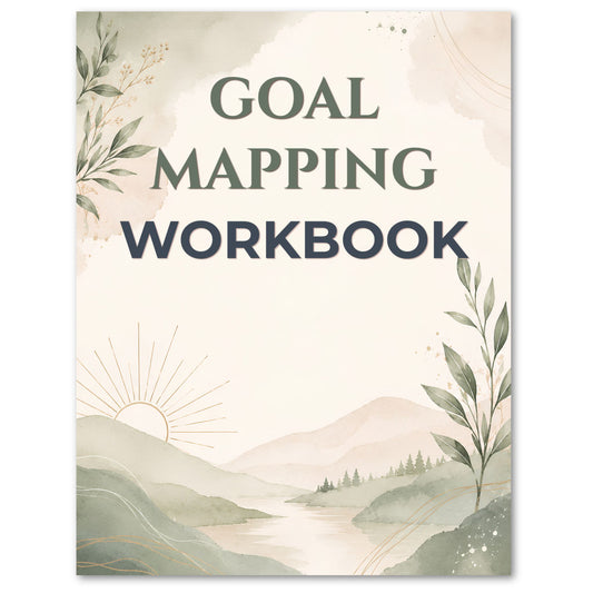 Goal Mapping Workbook cover with nature-themed design on a white background