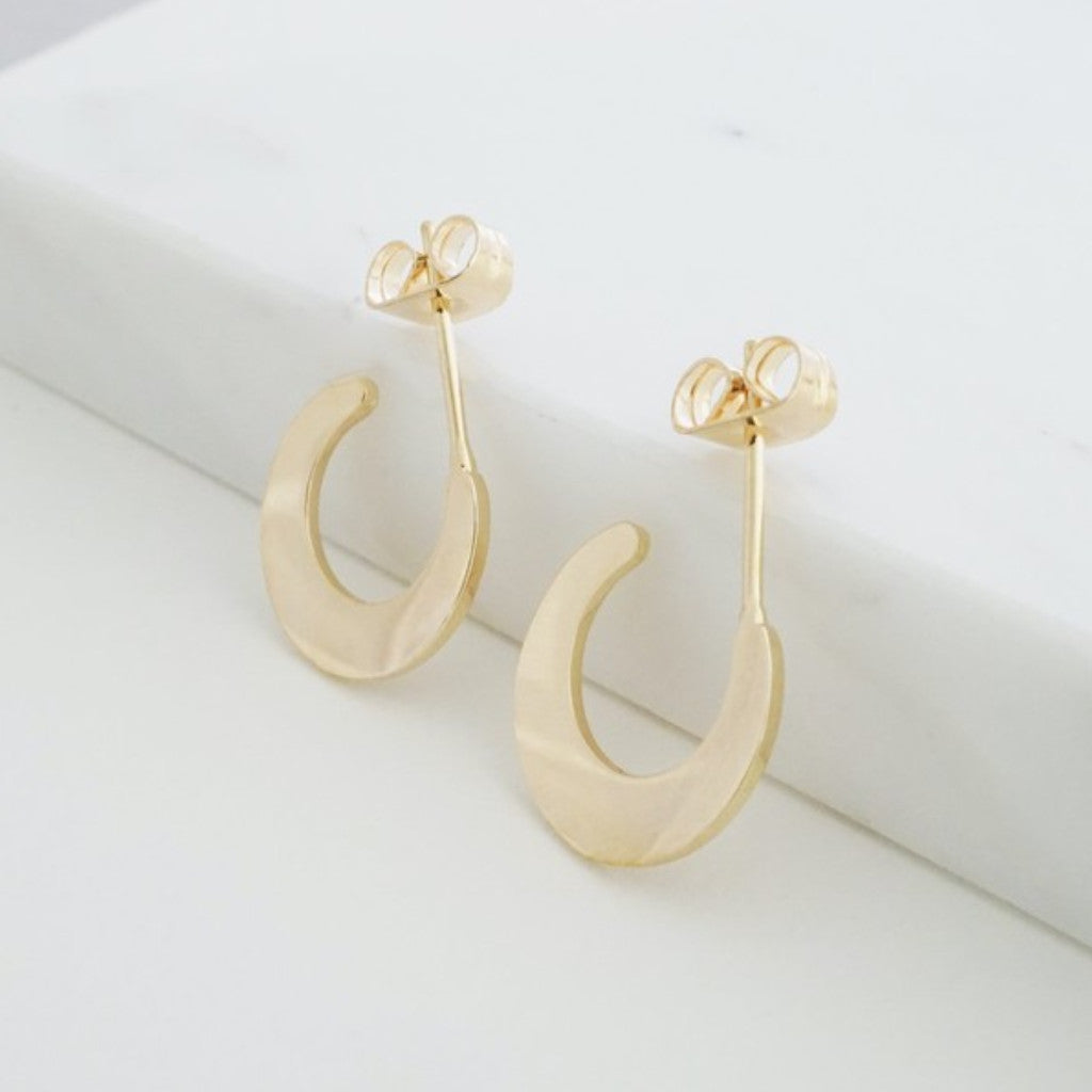 Gold Aura Moon Hoops