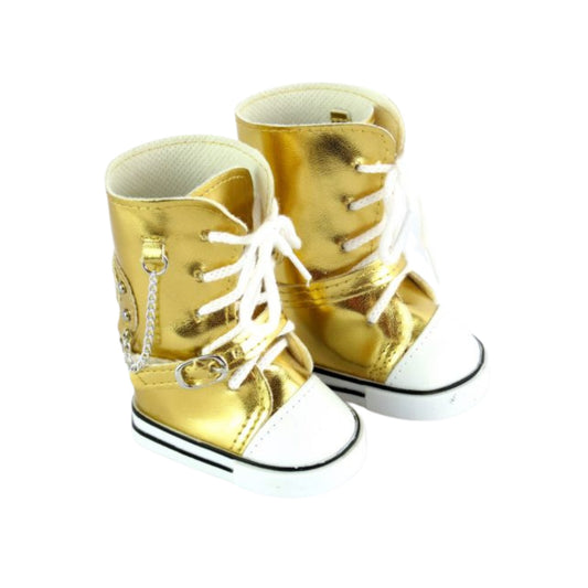 Gold High Top Sneakers for 18-inch dolls