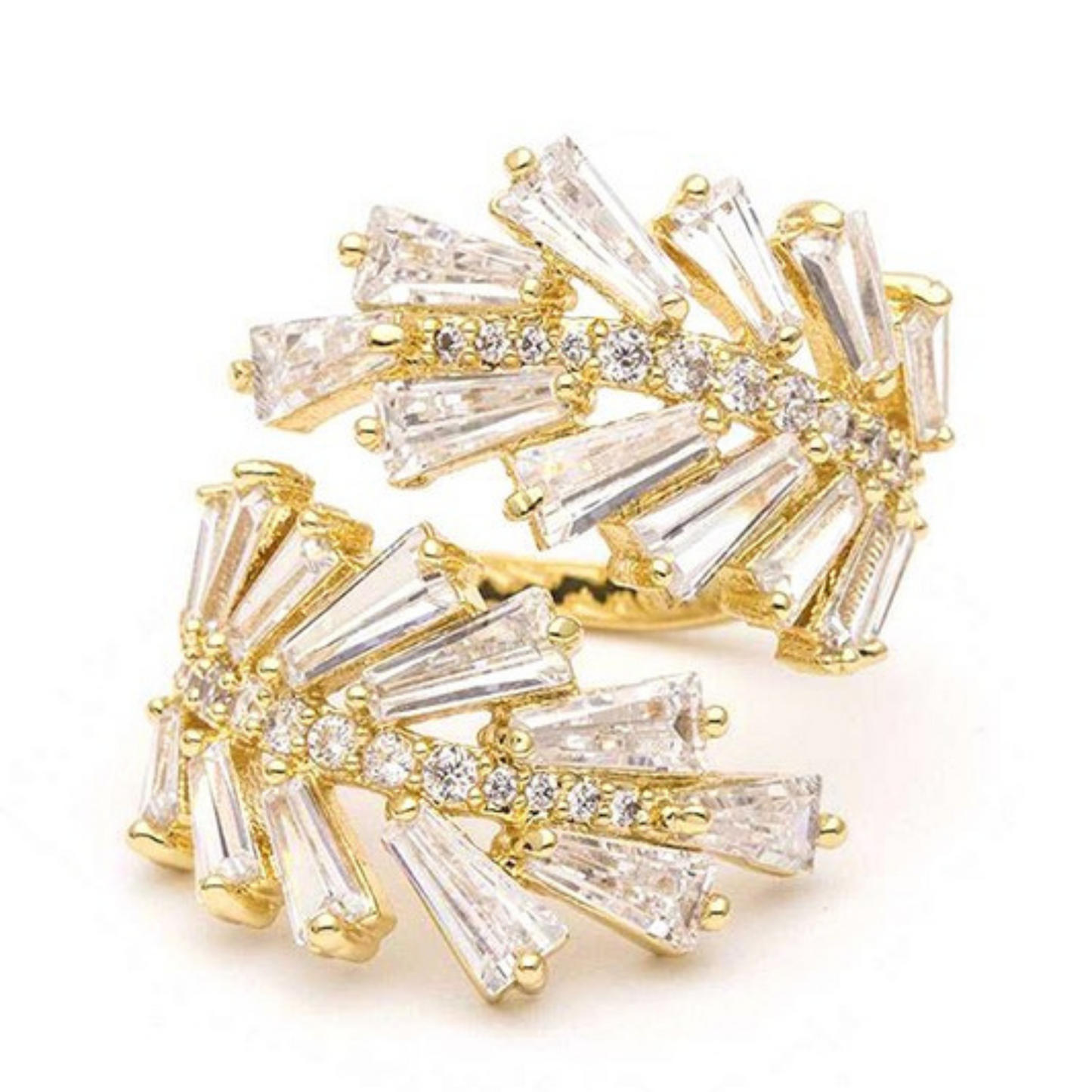 CZ Leaf Wrap Iconic Ring