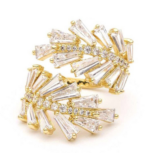 CZ Leaf Wrap Iconic Ring
