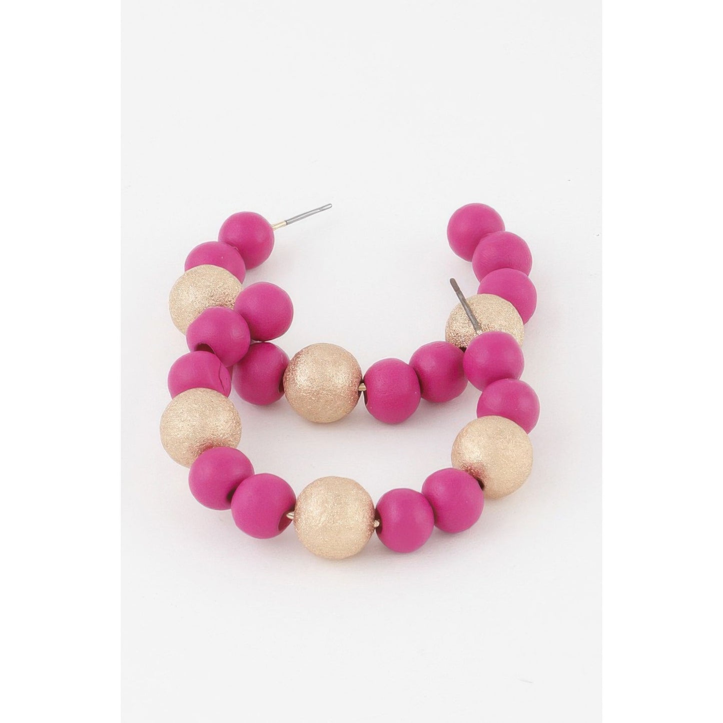 Two Toned Bead Hoop Earrings