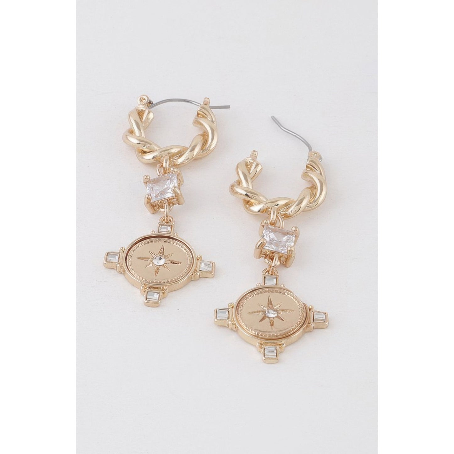 Twisted Shining Star Drop Earrings