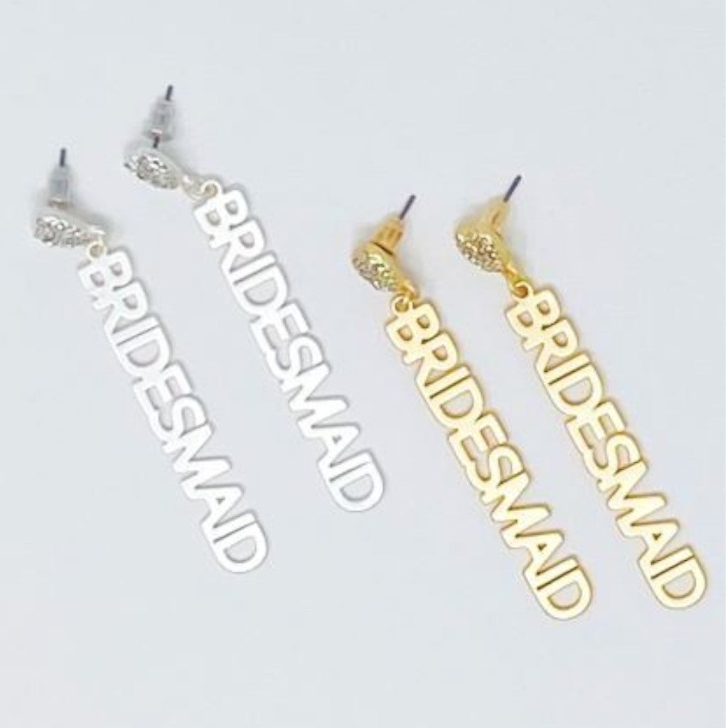 Gold and Silver Be My Bridesmaid Earrings