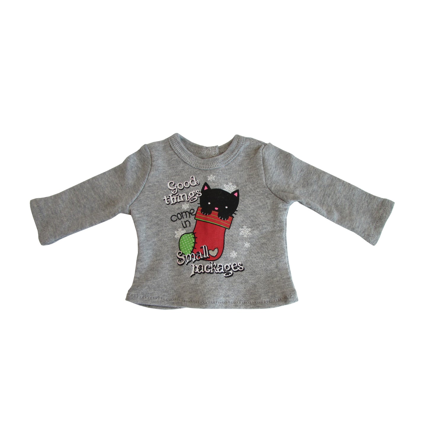 Good Things Come in Small Packages Long Sleeve T-Shirt for 18-inch dolls Flat